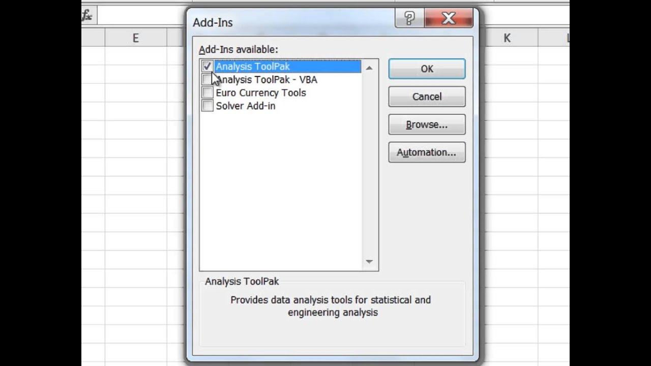install data analysis toolpak in excel for mac